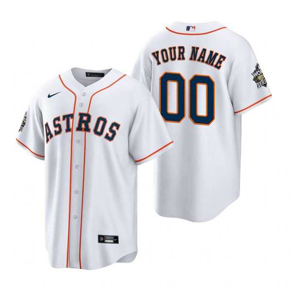 Mens Houston Astros ACTIVE PLAYER Custom White 2022 World Series Home Stitched Baseball Jersey->customized mlb jersey->Custom Jersey